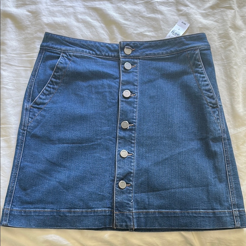 NWT LOFT Blue Jean A-line Mini Skirt Casual